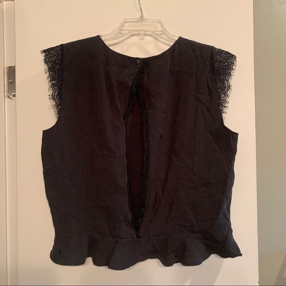 Zara Lace Shoulder Peplum Top - Picture 4 of 5
